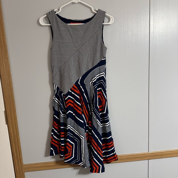 Maeve Asymmetrical Navy and Red Sleeveless Dress Size XS - Picture 3 of 9